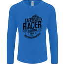 Cafe Racer Old Racing Motorcycle Biker Mens Long Sleeve T-Shirt Royal Blue