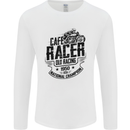 Cafe Racer Old Racing Motorcycle Biker Mens Long Sleeve T-Shirt White