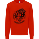 Cafe Racer Old Racing Motorcycle Biker Mens Sweatshirt Jumper Bright Red