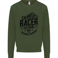 Cafe Racer Old Racing Motorcycle Biker Mens Sweatshirt Jumper Forest Green