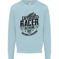 Cafe Racer Old Racing Motorcycle Biker Mens Sweatshirt Jumper Light Blue