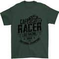 Cafe Racer Old Racing Motorcycle Biker Mens T-Shirt Cotton Gildan Forest Green