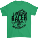 Cafe Racer Old Racing Motorcycle Biker Mens T-Shirt Cotton Gildan Irish Green