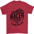 Cafe Racer Old Racing Motorcycle Biker Mens T-Shirt Cotton Gildan Red
