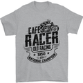 Cafe Racer Old Racing Motorcycle Biker Mens T-Shirt Cotton Gildan Sports Grey