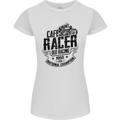 Cafe Racer Old Racing Motorcycle Biker Womens Petite Cut T-Shirt White