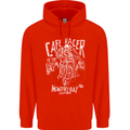 Cafe Racer Skull Motorcycle Biker Motorbike Childrens Kids Hoodie Bright Red