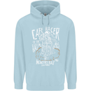 Cafe Racer Skull Motorcycle Biker Motorbike Childrens Kids Hoodie Light Blue