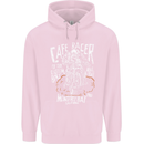 Cafe Racer Skull Motorcycle Biker Motorbike Childrens Kids Hoodie Light Pink