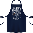 Cafe Racer Skull Motorcycle Biker Motorbike Cotton Apron 100% Organic Navy Blue