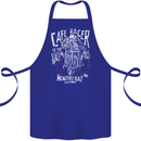 Cafe Racer Skull Motorcycle Biker Motorbike Cotton Apron 100% Organic Royal Blue