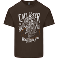 Cafe Racer Skull Motorcycle Biker Motorbike Kids T-Shirt Childrens Chocolate