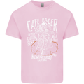 Cafe Racer Skull Motorcycle Biker Motorbike Kids T-Shirt Childrens Light Pink