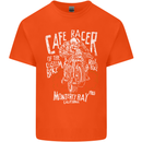Cafe Racer Skull Motorcycle Biker Motorbike Kids T-Shirt Childrens Orange