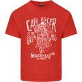 Cafe Racer Skull Motorcycle Biker Motorbike Kids T-Shirt Childrens Red