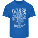Cafe Racer Skull Motorcycle Biker Motorbike Kids T-Shirt Childrens Royal Blue