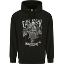 Cafe Racer Skull Motorcycle Biker Motorbike Mens 80% Cotton Hoodie Black