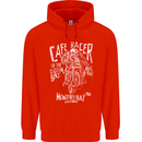 Cafe Racer Skull Motorcycle Biker Motorbike Mens 80% Cotton Hoodie Bright Red