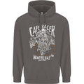 Cafe Racer Skull Motorcycle Biker Motorbike Mens 80% Cotton Hoodie Charcoal