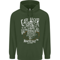 Cafe Racer Skull Motorcycle Biker Motorbike Mens 80% Cotton Hoodie Forest Green