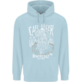 Cafe Racer Skull Motorcycle Biker Motorbike Mens 80% Cotton Hoodie Light Blue