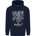 Cafe Racer Skull Motorcycle Biker Motorbike Mens 80% Cotton Hoodie Navy Blue