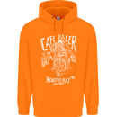 Cafe Racer Skull Motorcycle Biker Motorbike Mens 80% Cotton Hoodie Orange