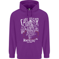 Cafe Racer Skull Motorcycle Biker Motorbike Mens 80% Cotton Hoodie Purple