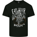 Cafe Racer Skull Motorcycle Biker Motorbike Mens Cotton T-Shirt Tee Top Black