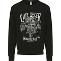 Cafe Racer Skull Motorcycle Biker Motorbike Mens Sweatshirt Jumper Black