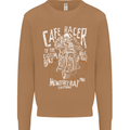 Cafe Racer Skull Motorcycle Biker Motorbike Mens Sweatshirt Jumper Caramel Latte
