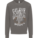 Cafe Racer Skull Motorcycle Biker Motorbike Mens Sweatshirt Jumper Charcoal