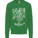 Cafe Racer Skull Motorcycle Biker Motorbike Mens Sweatshirt Jumper Irish Green