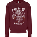 Cafe Racer Skull Motorcycle Biker Motorbike Mens Sweatshirt Jumper Maroon