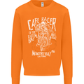 Cafe Racer Skull Motorcycle Biker Motorbike Mens Sweatshirt Jumper Orange