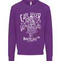 Cafe Racer Skull Motorcycle Biker Motorbike Mens Sweatshirt Jumper Purple