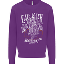 Cafe Racer Skull Motorcycle Biker Motorbike Mens Sweatshirt Jumper Purple