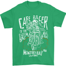 Cafe Racer Skull Motorcycle Biker Motorbike Mens T-Shirt Cotton Gildan Irish Green