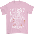 Cafe Racer Skull Motorcycle Biker Motorbike Mens T-Shirt Cotton Gildan Light Pink
