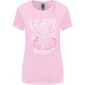 Cafe Racer Skull Motorcycle Biker Motorbike Womens Wider Cut T-Shirt Light Pink