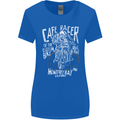 Cafe Racer Skull Motorcycle Biker Motorbike Womens Wider Cut T-Shirt Royal Blue