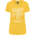 Cafe Racer Skull Motorcycle Biker Motorbike Womens Wider Cut T-Shirt Yellow