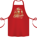 California Beach Surfing Surf Surfer Cotton Apron 100% Organic Red