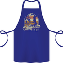 California Beach Surfing Surf Surfer Cotton Apron 100% Organic Royal Blue