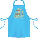 California Beach Surfing Surf Surfer Cotton Apron 100% Organic Turquoise