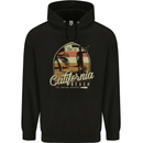 California Beach Surfing Surf Surfer Mens 80% Cotton Hoodie Black