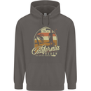 California Beach Surfing Surf Surfer Mens 80% Cotton Hoodie Charcoal