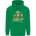 California Beach Surfing Surf Surfer Mens 80% Cotton Hoodie Irish Green