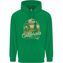California Beach Surfing Surf Surfer Mens 80% Cotton Hoodie Irish Green