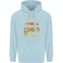 California Beach Surfing Surf Surfer Mens 80% Cotton Hoodie Light Blue